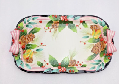 J. McCall SIGNED 2005 Blue Sky LE Holiday Christmas Serving Platter, Please Read