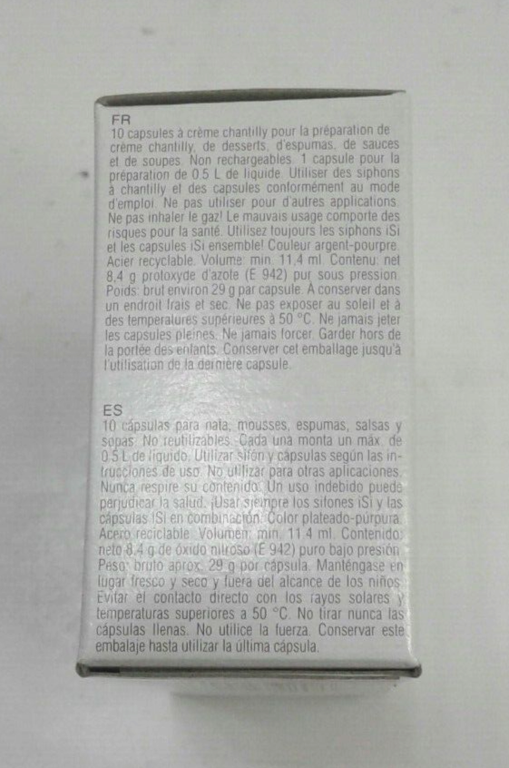 iSi  10 Cream Professional Chargers Creme Chantilly Qty 10