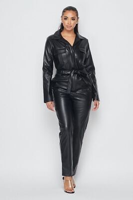Elevate Your Style with Women's Leather Party Jumpsuits Stylish Lambskin Geniune