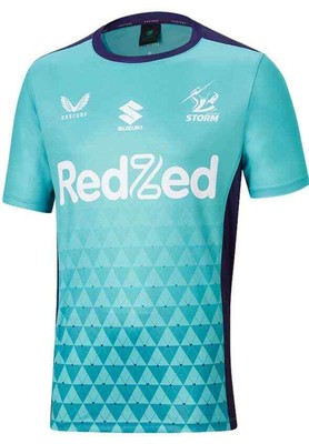 Melbourne Storm NRL Turquoise Blue Training Shirt Sizes S-7XL BNWT