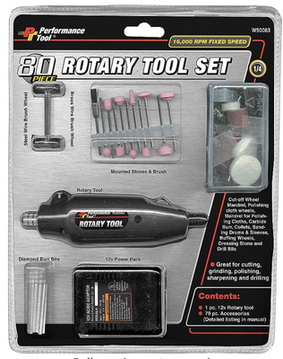 BRAND NEW Performance Tool W50083 80pc Advanced Multi-functional Rotary Tool Kit