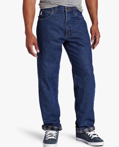 NWT Carhartt Jeans Mens Relaxed Fit Flannel Lined Straight Leg 100% Cotton