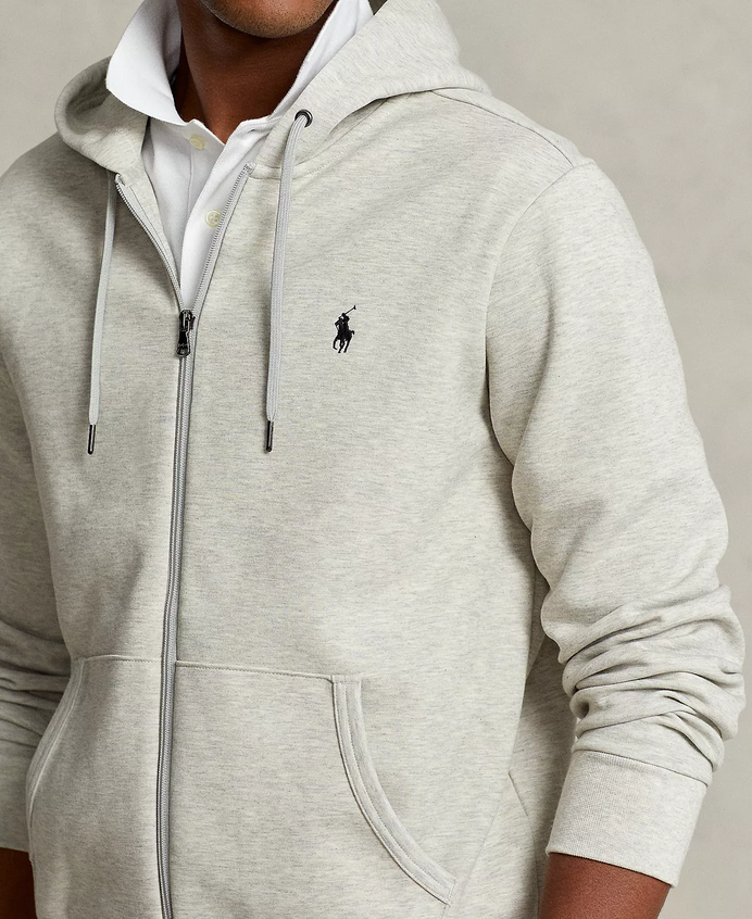 Polo Ralph Lauren Double-Knit Full-Zip Hoodie Grey Heather