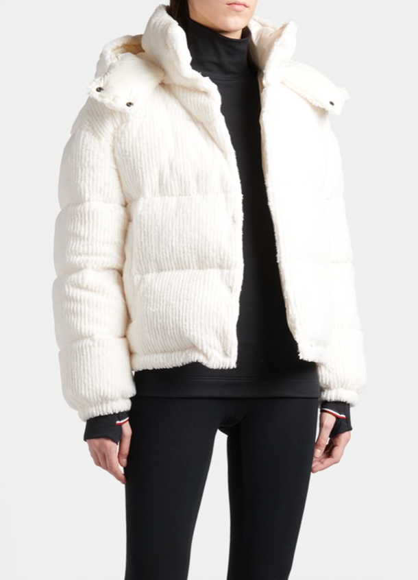 Pre-owned Moncler Daos Textured Quilted Corduroy Down Jacket, White $1,795.00