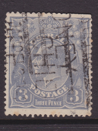 AUSTRALIA KGV 3d Dull Ultramarine SINGLE WMK USED SG 79  (HL180)