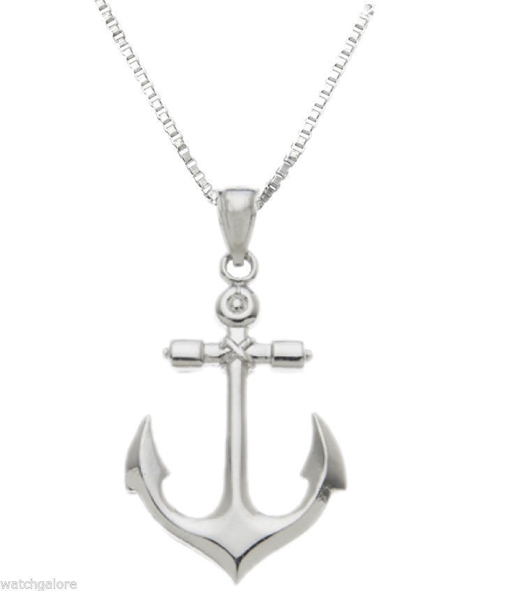 925 Sterling Silver Anchor With Dangle Rope Cuff Links
