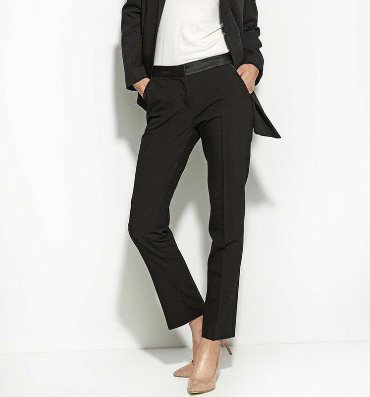 Pantalon Femme De Costume Tailleur Nife Sd16 Noir Tailles 38 42 44 46