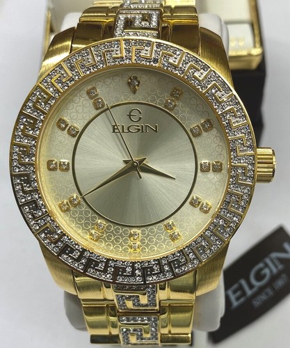ELGIN Pt 腕時計 Elgin Adult Male Gold-Tone Analog Watch with Diamond Dial