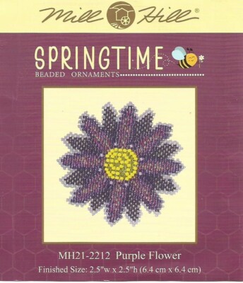 Mill Hill Springtime Purple Flower Counted Cross Stitch Ornament Kit