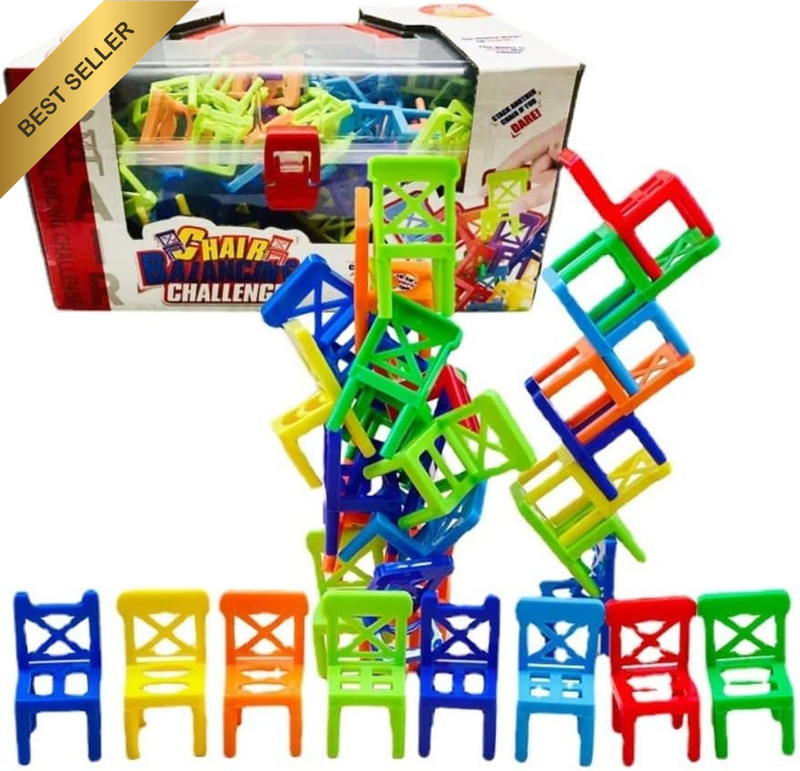 100PC Balancing Chairs Game Stack Balance Intelligence Toy Adult Kids Gift