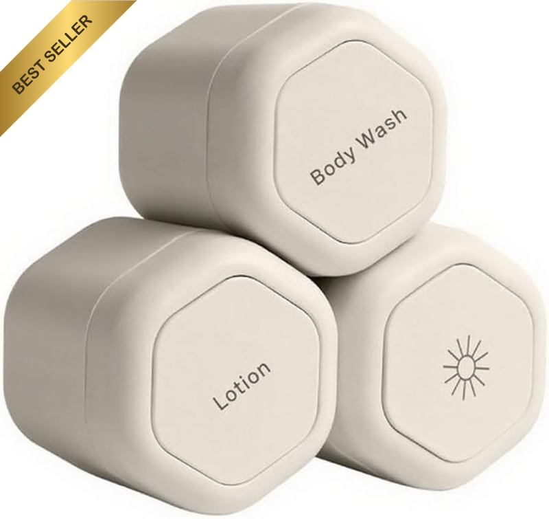 3PCS Travel Toiletry Bottles, Leakproof Refillable Containers for Shampoo, Condi