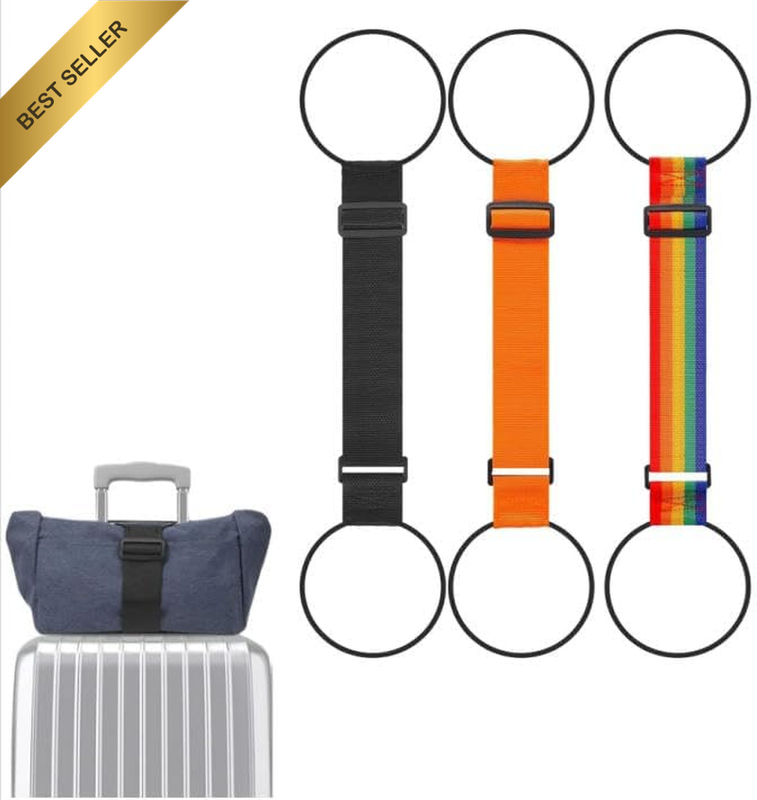 Luggage Straps Elastic Wrap Belts, 4Pcs Adjustable Elastic Suitcase Straps to At