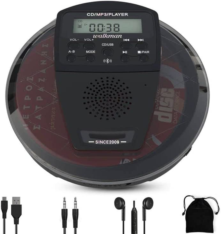 Portable Slim External Cd Player, Personal With Bluetooth