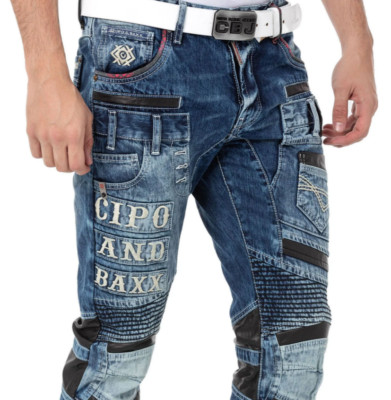 Cipo & Baxx GALAXY Herren Jeans Denim Straight Cut Blau CD637 alle Gr. Neu