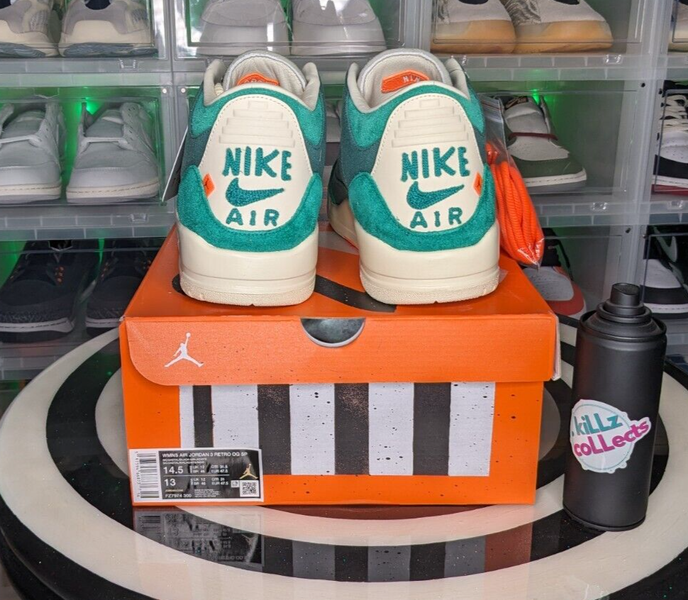 Pre-owned Jordan Size 13m/14.5w - Nina Chanel Abney X Air  3 Retro Sp Bicoastal In Green