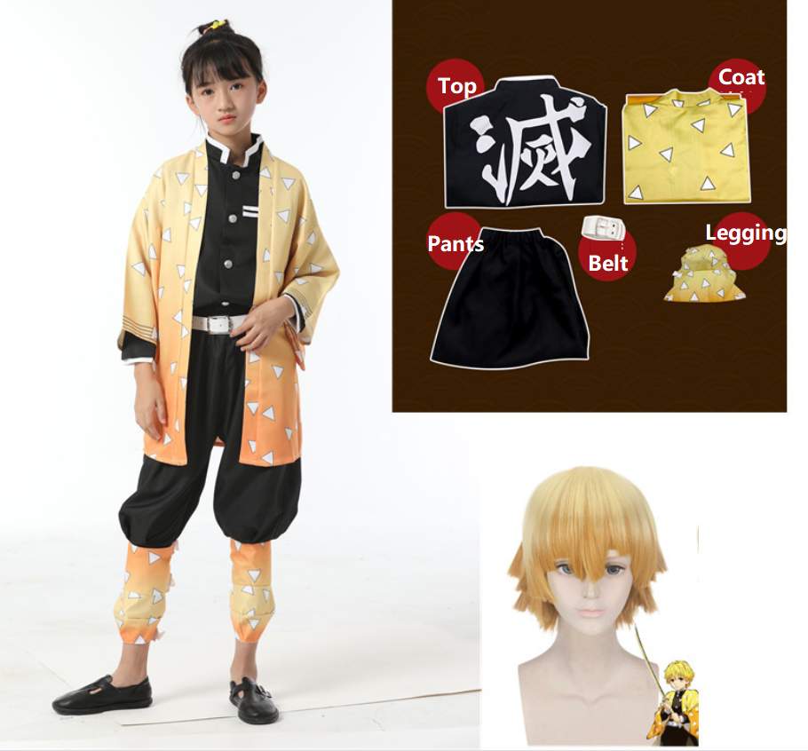 Childrens Kids Zenitsu Demon Slayer Kimetsu no Yaiba Anime
