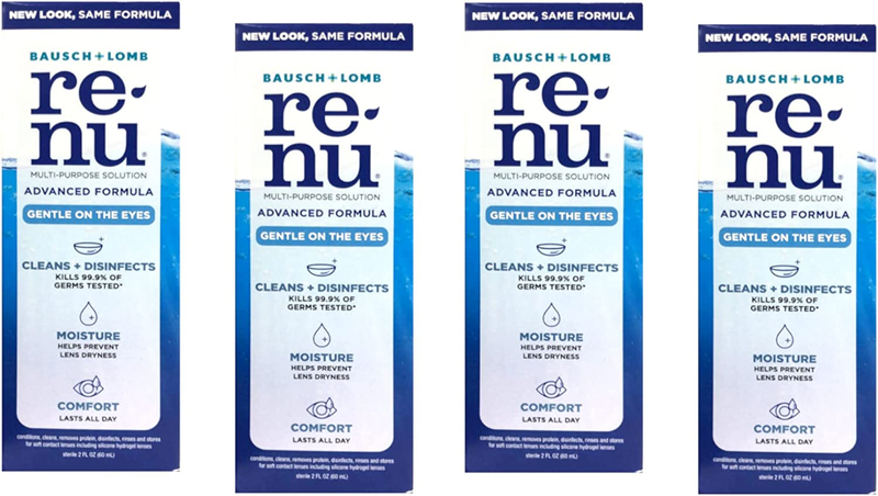 Renu Fresh Multi-Purpose Contact Lens Solution, Travel Size 2 Fl Oz (Pack of 4)
