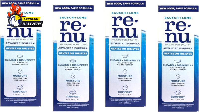 Fresh Multi-Purpose Contact Lens Solution, Travel Size 2 Fl Oz (Pack of 4)