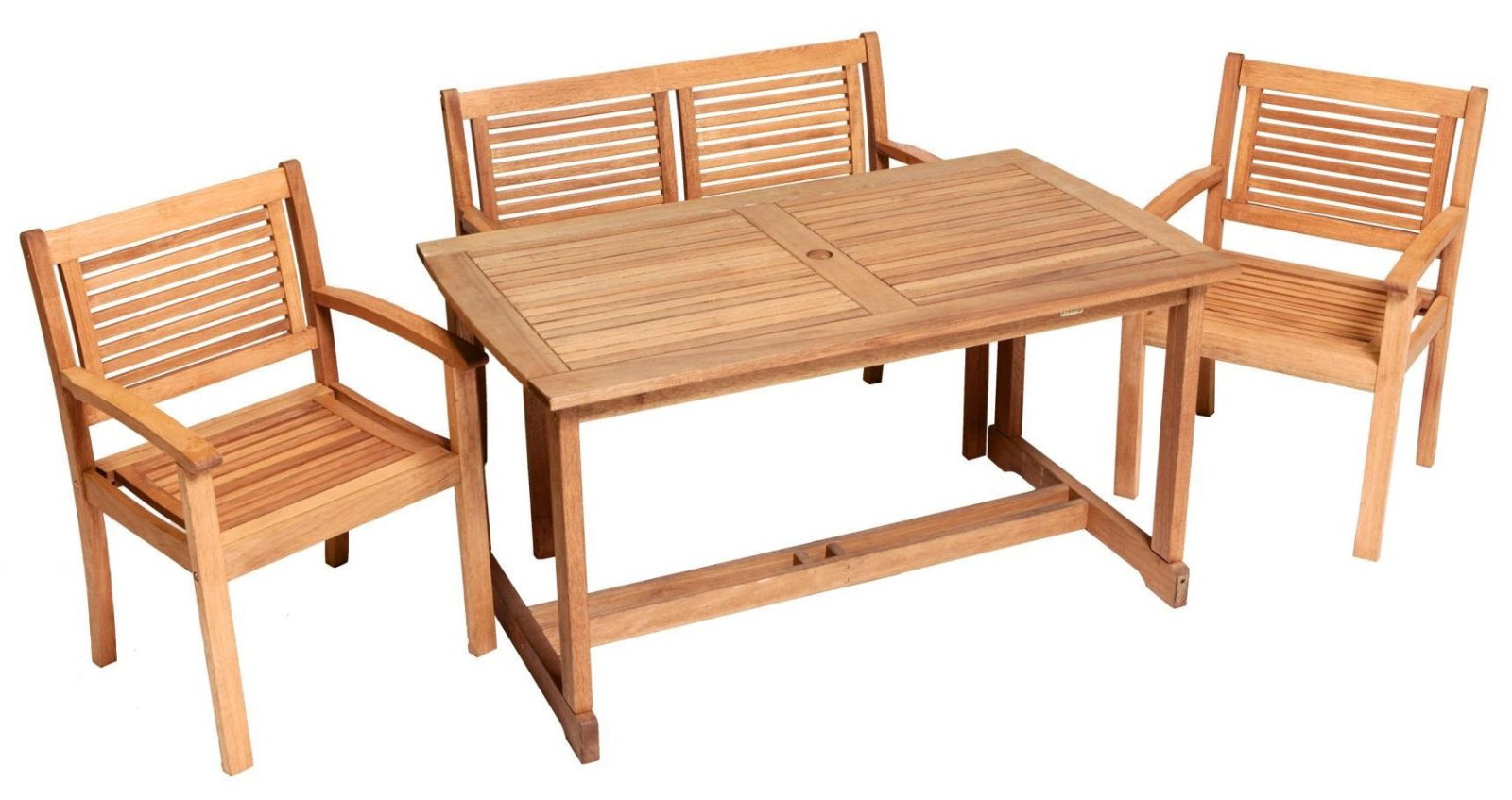 Merxx Gartenmöbel-Set Cordoba 4-teilig, Tisch 110 x 90 cm