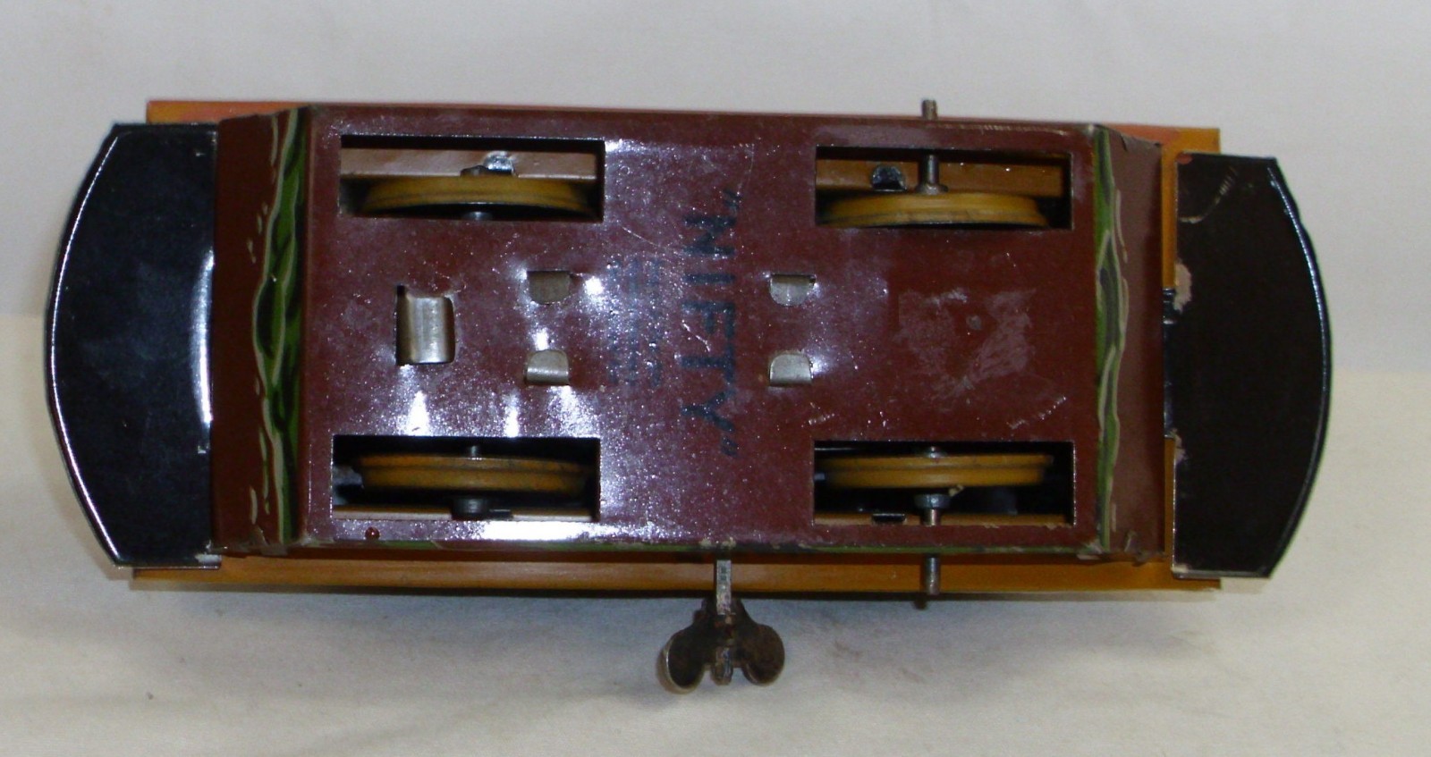 NIFTY FERRY BOAT GERMANY TIN WIND UP LITHO COMIC CHARACTER TOY 1920s