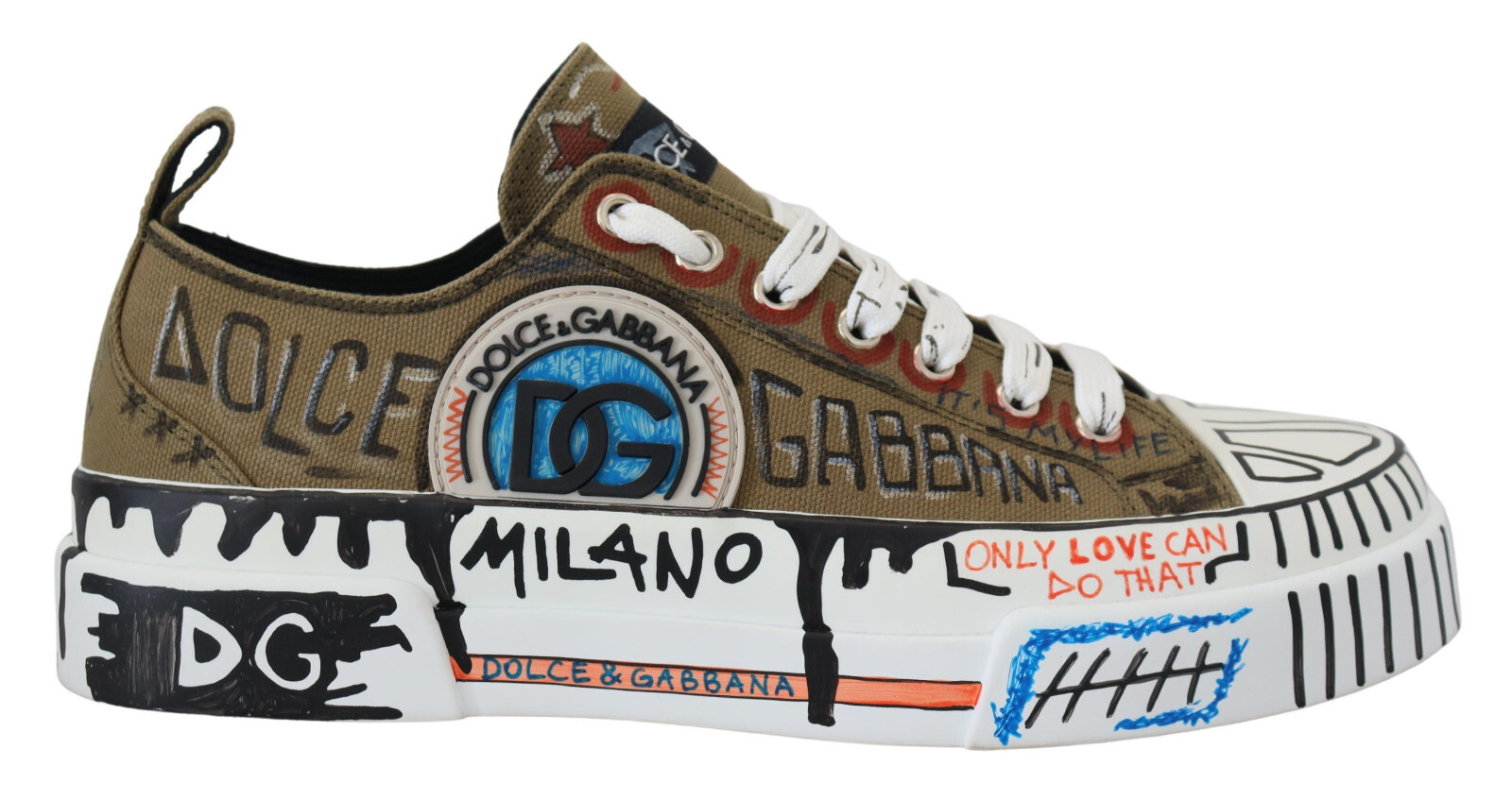 

DOLCE - GABBANA Shoes Зеленые джинсовые кроссовки с ручной росписью EU40/US7 Рекомендуемая розничная цена 900 долларов США, Зеленый