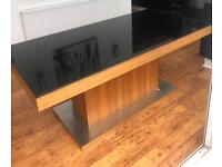Beautiful Wood & Black Glass Table Top