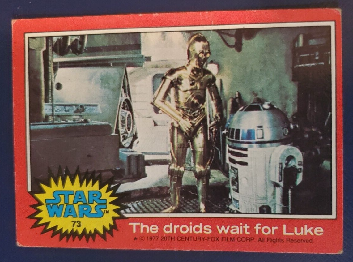 1977 Topps STAR WARS Red Series 2 card #73 The Droids Wait