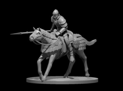 Mounted Knight Commoner NPC 28mm Scale DND D&D Tabletop Mini