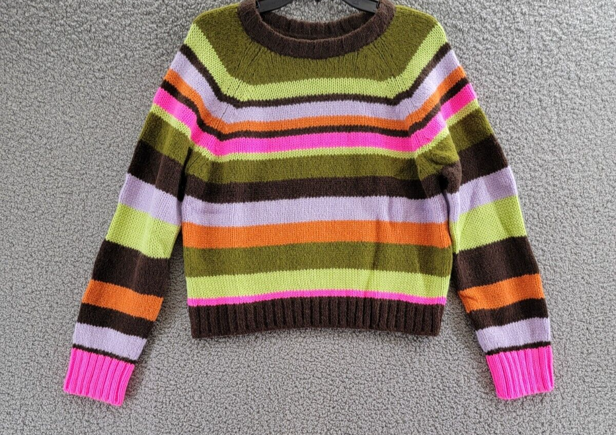 Velvet by Graham & Spencer Nessie Striped Sweater Women's S Multi Crew Neck L/S - Picture 2 of 16