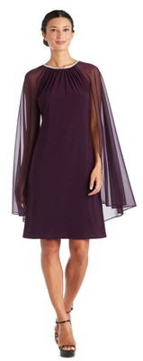 

R-M Richards Вырез со стразами и прозрачная накидка, сливовый, Plum