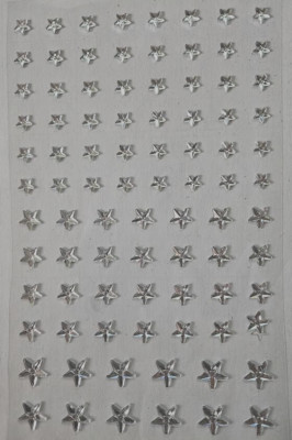 CraftbuddyUS 86pcs 6,8 & 10mm Self Adhesive Clear Diamante STARS Stick On Gems