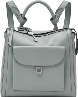 Fossil Parker Convertible Mini Backpack Blue Leather Shoulder Bag Handbag Purse