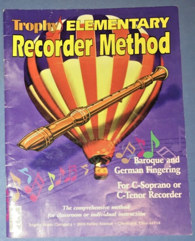 Trophy Elementary Recorder Instrument Method Instruction Book