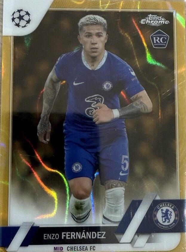 22-23 Topps Chrome ENZO GOLD LAVA 直筆サイン Enzo Fernandez 2022 Topps Chrome UEFA Club Competitions #CA-EF