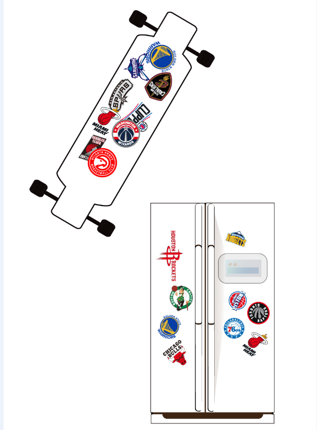 31 Pcs / Set Vinyl Stickers NBA 30 Teams LOGO Basketball Bomb Waterproof Decal