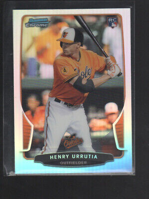 HENRY URRUTIA 2013 BOWMAN CHROME DRAFT REFRACTOR ROOKIE CARD #8. rookie card picture