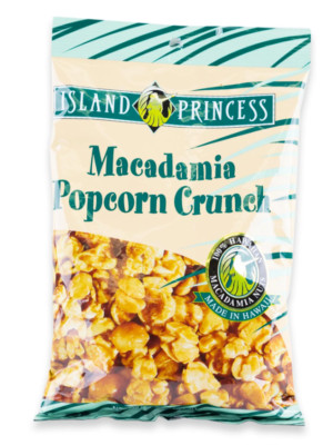 Island Princess 5 oz MACADAMIA POPCORN CRUNCH Made in Hawaii Nuts * BB 10/2024 *