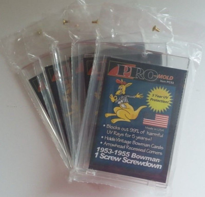(5) Pro Mold PC53 1953-55 Bowman One Screw Card Protector New NIP