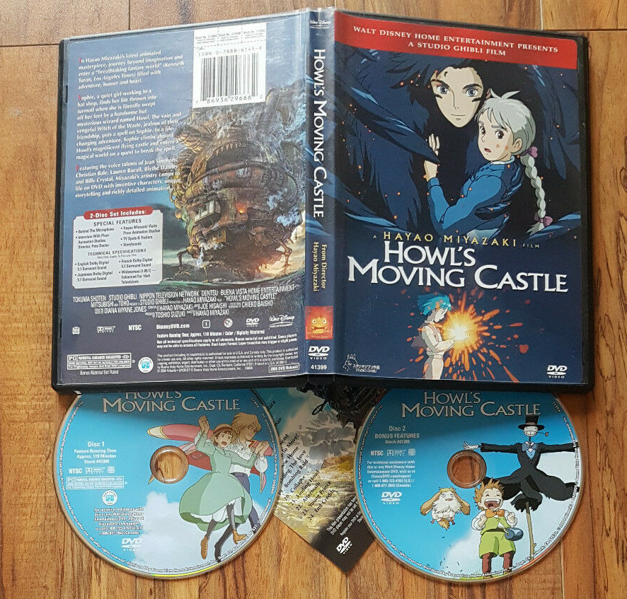 【中古】 アニメDVD HOWL’S MOVING CASTLE Howls Moving Castle (DVD, 2006, 2-Disc Set) for sale online
