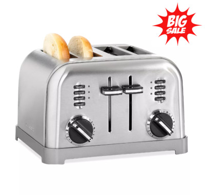 SALE! Cuisinart 4 Slice Toaster Oven, Brushed Stainless, CPT-180P1
