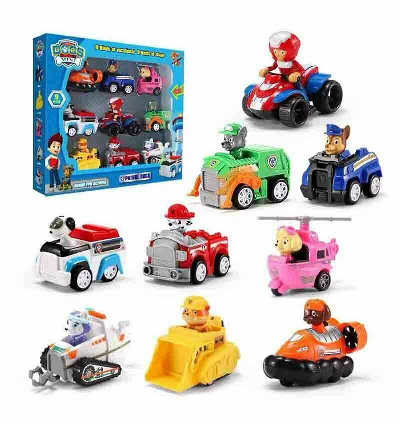 Neu Paw Patrol Figuren Zurückziehen Autos Kinder Geschenk Spielzeug 6//7//9Tlg