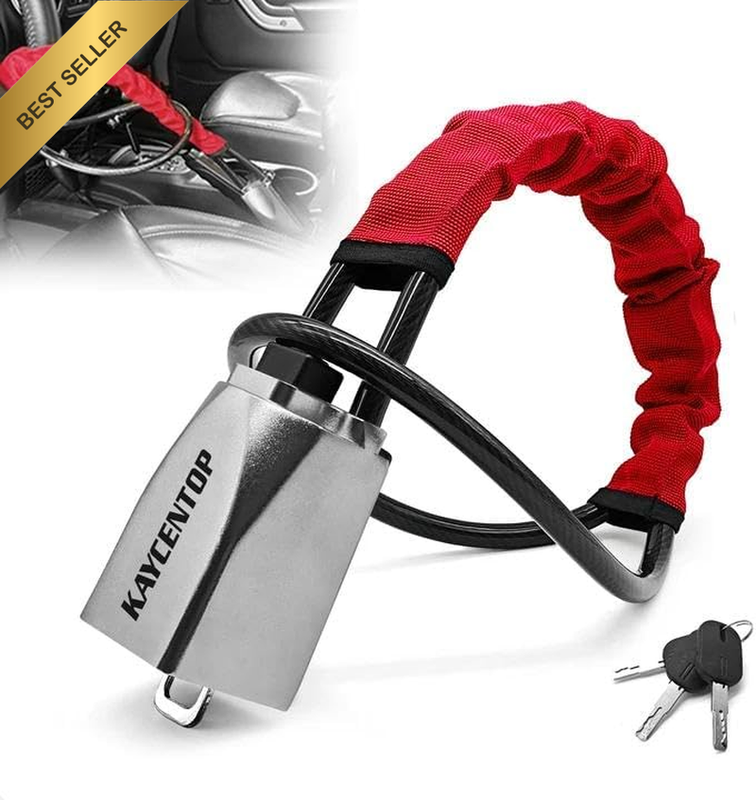 Car Steering Wheel Lock, Seat Belt Lock, Car Locks Anti-Theft Device with Alumin