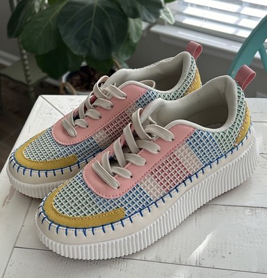Nicole Miller Brita Multi Color Platform Sneakers Size 8 New Spring Color NEW