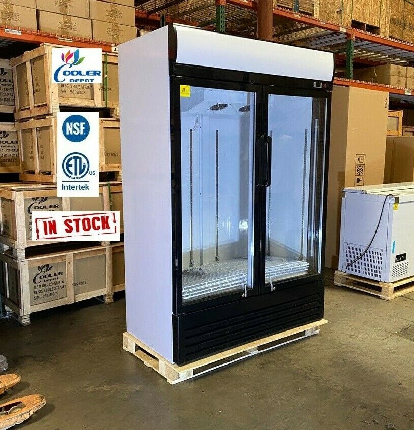 New Full Size Commercial Refrigerator Merchandiser Two Glass Door NSF