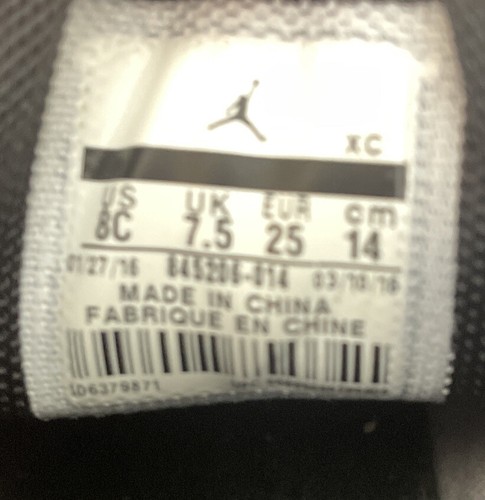 Nike Jordan Old School Low Toddler Leather Gray Black Shoes Size 8C 845206-014