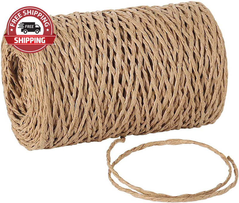 String, 328 Feet 2mm Raffia Ribbon For Gift Wrapping, Natura
