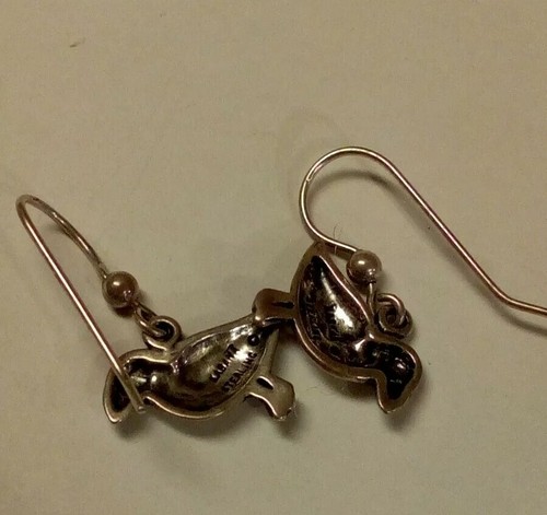 Vintage Sterling Kabana Little Bird Dangling Earrings