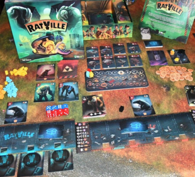Ratville Board Game Dice Rolling Hand Management Like N*W (Board Binded - Read)