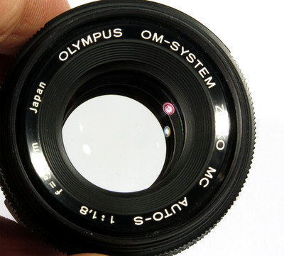 PRL) OBIETTIVO OLYMPUS OM-SYSTEM ZUIKO MC AUTO-S 50 mm 1:1.8 LENS OBJECTIF JAPAN