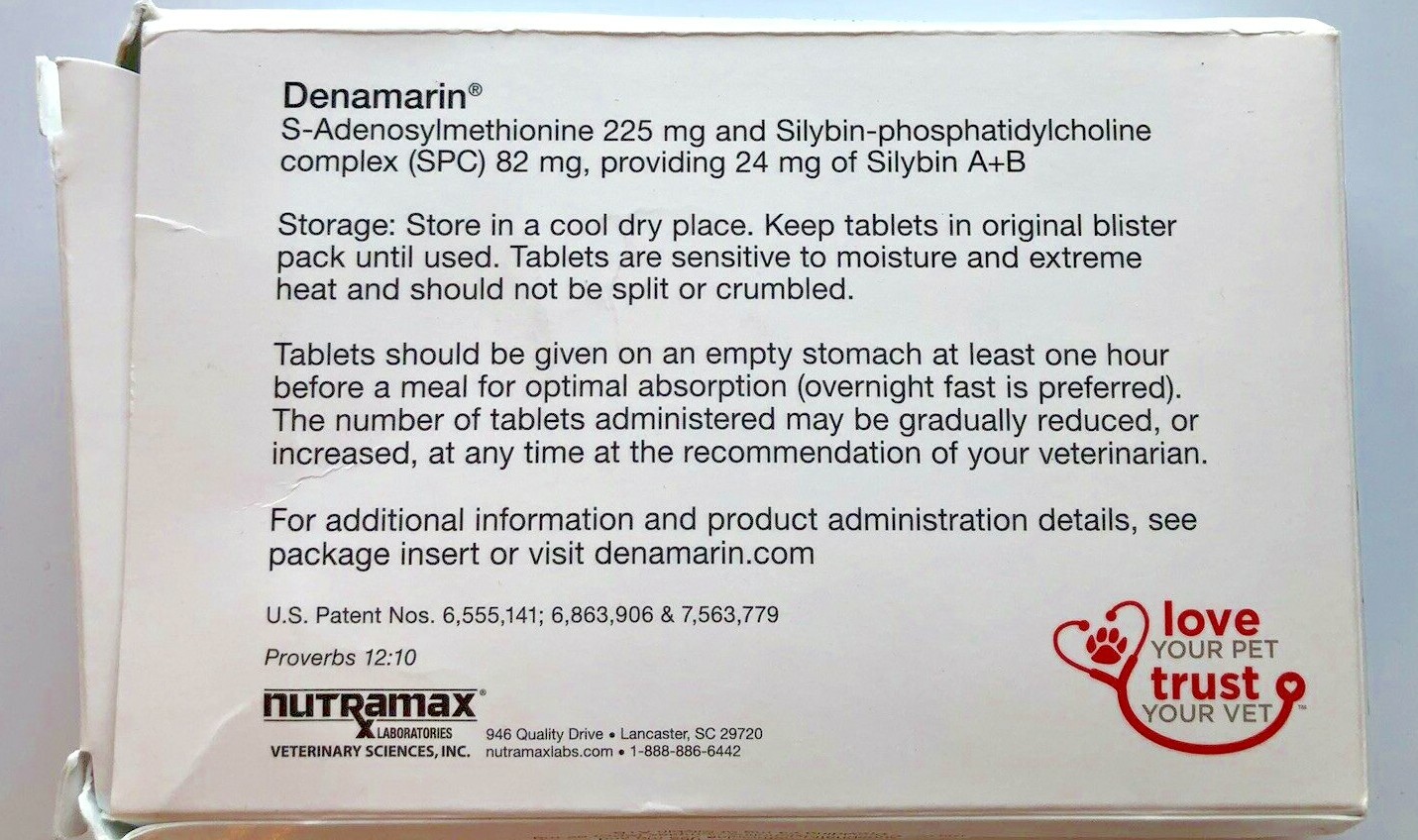 Nutramax Denamarin for Medium Dogs 13lbs to 34lbs  30 stabilized tablets